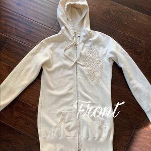 Roxy cream zip up hoodie
